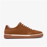 Clarks Mens Porlock Lace Tan Suede Trainers Suede Casual