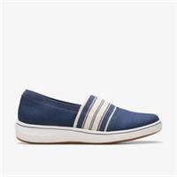 Clarks Womens Brinkley Sky Mst Navy Slip Ons Textile Casual