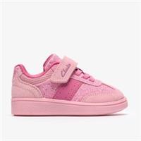 Clarks Girls Cypress Step Toddler Pink Sparkle Trainers Synthetic Casual