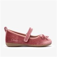 Clarks Girls Charm Tap Toddler Dusty Pink Ballet Pumps Textile Casual