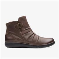 Clarks Womens Un Loop Top Dark Brown Ankle Boots Leather