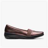 Clarks Womens Kaetlyn Rhea Bronze Metallic Slip Ons Synthetic Casual