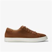 Clarks Mens Lockton Lace Cola Suede Trainers Suede Casual