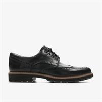 Clarks Mens Batcombe Wing Black Leather Brogues Leather Casual
