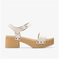 Clarks Womens Sivanne Bay Ivory Interest Heeled Sandals Leather Casual