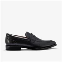 Clarks Mens Banstead Lo Black Leather Loafers,Slip Ons Leather Smart