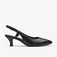 Clarks Womens Kepley Lane Black Leather Heels,Sling Back Leather Smart