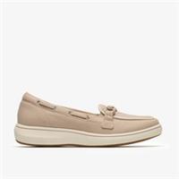 Clarks Womens Brinkley Sky Bay Sand Canvas Loafers,Slip Ons Textile Casual