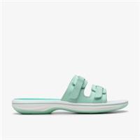 Clarks Womens Brinkley Piper Mint Ombre Slip Ons,Flat Sandals,Sliders Synthetic