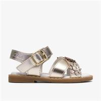 Clarks Girls Luana Brill Toddler Champagne Flat Sandals Synthetic Casual