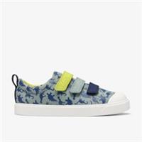 Clarks Boys City Path Kid Sage Canvas Canvas,Riptape Textile Casual