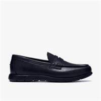 Clarks Mens Linton Easy Navy Leather Loafers,Slip Ons Leather Casual