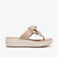 Clarks Womens Drift Rose Sand Flip Flop,Wedges Textile Casual