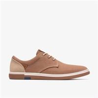 Clarks Mens Holworth Lace Tan Lace Up Textile Casual