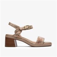Clarks Womens Jaylan Ray Bronze Metallic Heeled Sandals Synthetic Smart