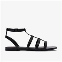 Clarks Womens Kediri Glad Black Flat Sandals Synthetic Casual
