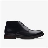 Clarks Mens Paulson Mid Black Leather Ankle Boots,Lace Up Leather Casual