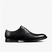Clarks Mens Ronnie Walk Black Leather Derby Shoes Leather Smart