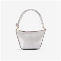 Clarks Womens Camille Tie Silver Leather Shoulder Bag Leather Casual