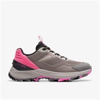 Clarks Womens Laila Trail Grey Combination Trainers,Walking Textile Sports