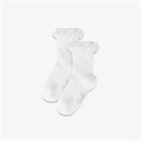 Clarks Girls Frill Socks 2 Pack Infant Size 6-8.5 White Socks Textile