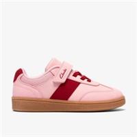 Clarks Girls Cypress Step Kid Pink Combination Trainers,Riptape Synthetic Casual