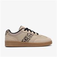 Clarks Girls Cypress Lace Older Beige Combination Trainers,Lace Up Synthetic