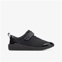 Clarks Boys Aeon Pace Older Black Riptape,School Shoes Textile Sports