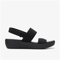 Clarks Womens Arla Stroll Black Flatforms Textile Casual