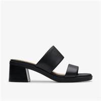 Clarks Womens Jaylan Dusk Black Leather Slip Ons,Heeled Sandals Patent Smart