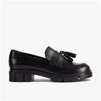 Clarks Womens Teala Loafer Black Leather Loafers,Slip Ons Leather Casual