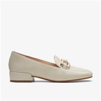 Clarks Womens Seren30 Easy Ivory Leather Loafers,Slip Ons Leather Smart