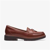 Clarks Womens Westlynn Bella Tan Leather Loafers,Slip Ons Leather Casual
