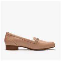 Clarks Womens Juliet Mia Beige Leather Loafers,Slip Ons Leather Smart