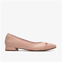 Clarks Womens Natalyn Dusk Light Pink Slip Ons,Ballet Pumps Leather Smart