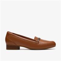 Clarks Womens Juliet Mia Tan Leather Loafers,Slip Ons Leather Smart