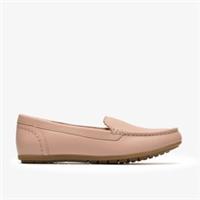 Clarks Womens Elliotte Step Pink Leather Loafers,Slip Ons,Moccasins Leather