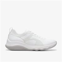 Clarks Womens Circuit Tie White Knit Trainers Textile Sports