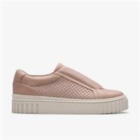 Clarks Womens Mayhill Bay Light Pink Leather Trainers Leather Casual