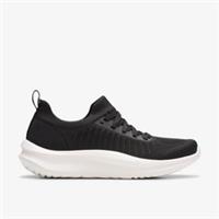 Clarks Womens Solevana Lace Black Trainers Textile Casual