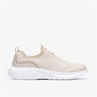 Clarks Womens Izza Slip White Trainers Textile Sports