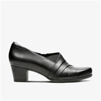 Clarks Womens Rosalyn Adele Black Leather Trouser Shoes,Heels Leather Smart