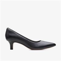 Clarks Womens Shondrah Jade Black Leather Court Shoes,Heels Leather Smart