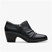 Clarks Womens Emily 2 Braley Black Leather Trouser Shoes,Heels Leather Casual