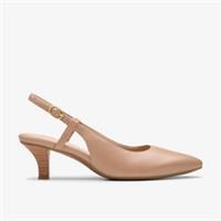 Clarks Womens Kepley Lane Warm Beige Leather Heels,Sling Back Leather Smart