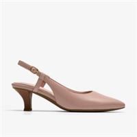 Clarks Womens Kepley Lane Light Pink Leather Heels,Sling Back Leather Smart
