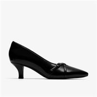 Clarks Womens Kepley Star Black Leather Court Shoes,Heels Leather Smart