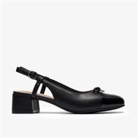 Clarks Womens Iridessa Sling Black Leather Heels,Sling Back Leather Smart