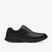 Clarks Mens Cotrell Plain Black Oily Leather Lace Up Leather Casual