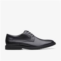Clarks Mens Atticus LT Lo GORE-TEX Black Leather Derby Shoes,Lace Up Leather